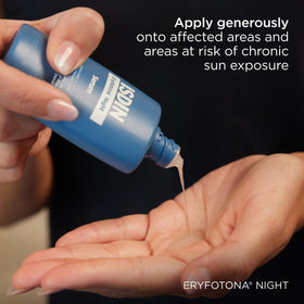 ISDIN Eryfotona Night packaging highlights fragrance-free hypoallergenic formula.