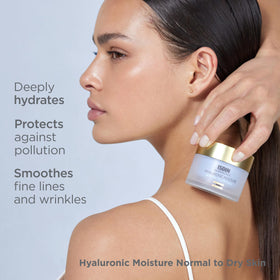 ISDIN Isdinceutics Hyaluronic Moisture ingredients highlight hyaluronic acid and hydration