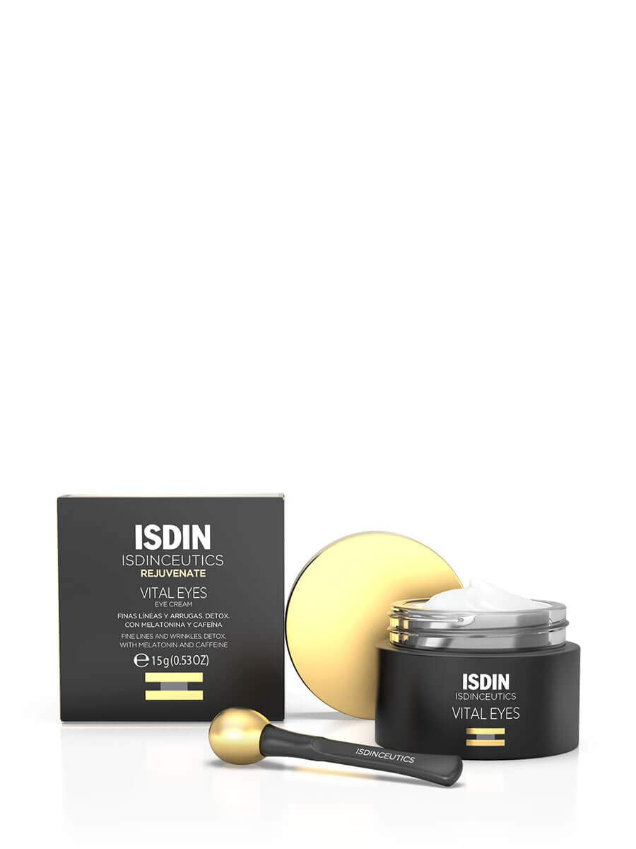ISDIN Vital Eyes Night Eye Cream with cooling applicator for refreshed under-eye area