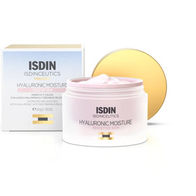 ISDIN Isdinceutics Hyaluronic Moisture bottle pump for gentle daily hydration on sensitive skin.