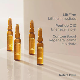 ISDIN Isdinceutics Instant Flash serum displayed with compact travel size for portability