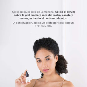 Vitamin C and antioxidants in Melaclear indicate brightening potential.