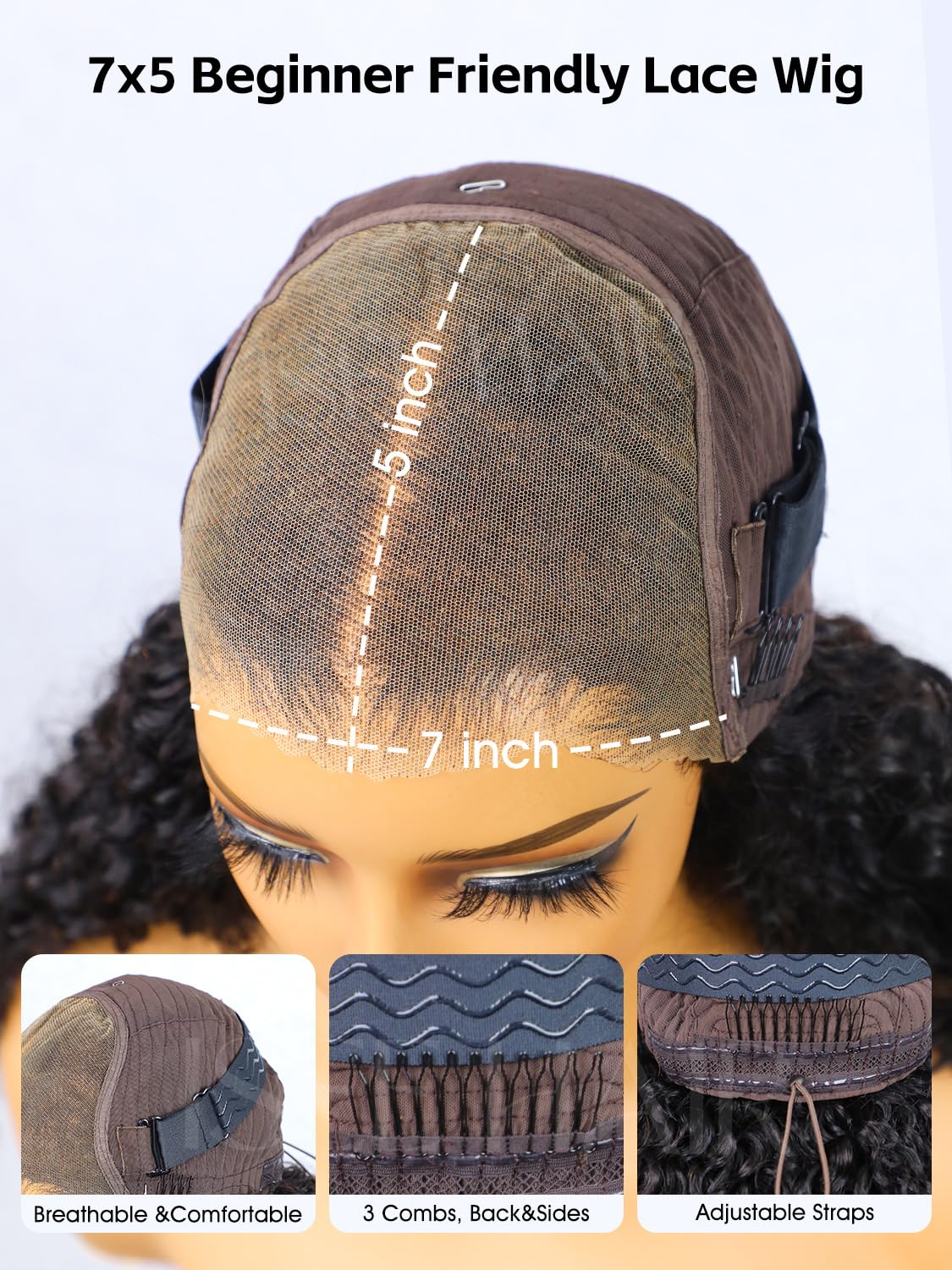 ISEE ready to wear wig without glue or gel needed