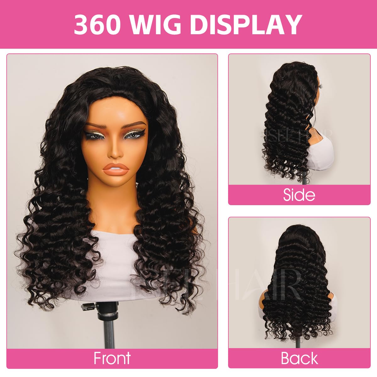ISEE Half Wig includes four removable combs for secure placement.