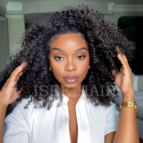 ISEE Half Wig 3-in-1 clip-ins close-up shows versatile daily wear.