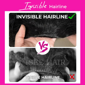 ISEE Half Wig natural hairline blending for a realistic look