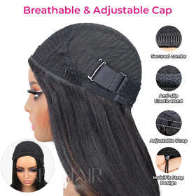 ISEE Half Wig Yaki Straight density 180 percent adds fuller natural-looking volume.