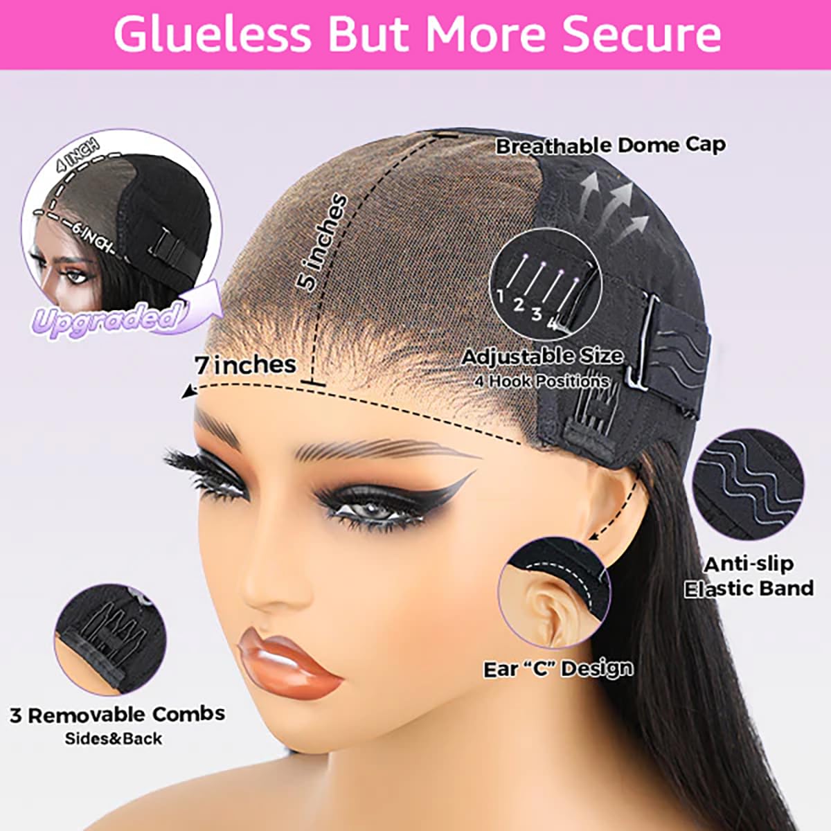 ISEE lace wig with bleached knots for a natural look.