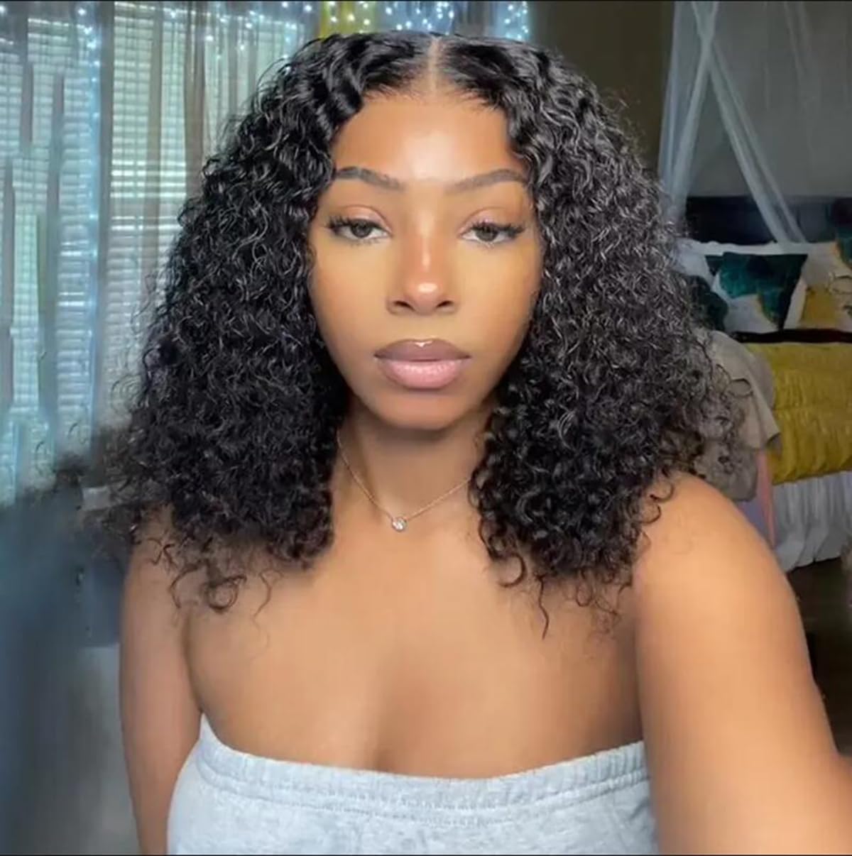 ISEE pre-cut lace front view demonstrates easy wear without cutting lace.