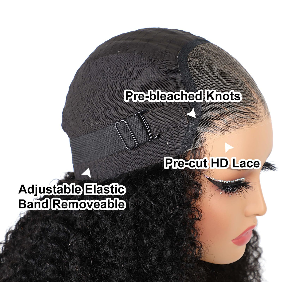 ISEE Glueless wig installs in about 15 seconds for fast, tool-free wear