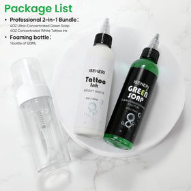 ISEHERI green soap foaming bottle demonstrates gentle skin prep and cleansing.