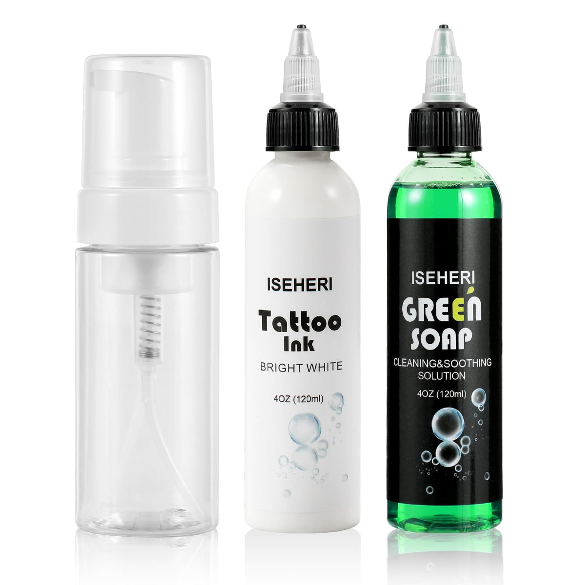ISEHERI white tattoo ink bottle for precise color and clean lines.