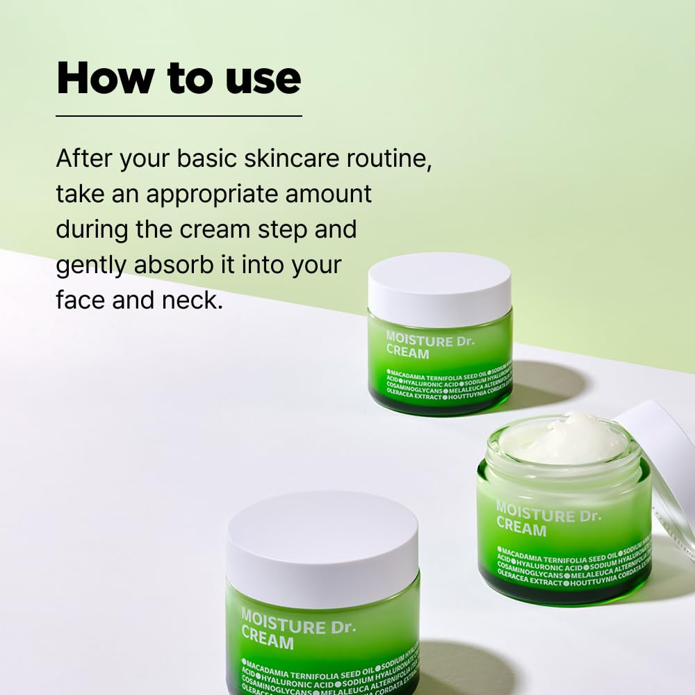 ISOI Moisture Dr. Soothing Cream swirled on skin showing quick absorption.