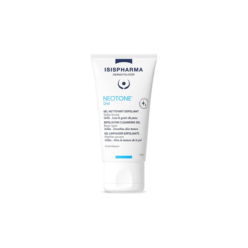 IsisPharma Exfoliating Cleansing Gel on face for brighter, clarified skin