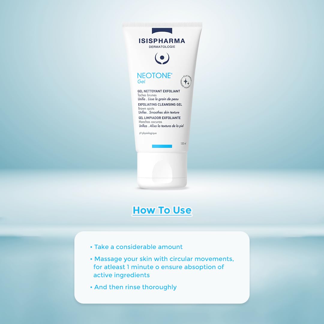 IsisPharma Exfoliating Cleansing Gel rinse to reveal even-toned skin gently