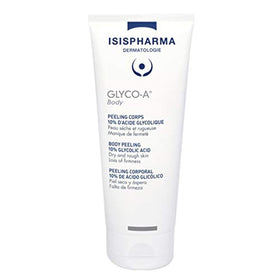 IsisPharma Glyco-A Body Peeling bottle; exfoliation and hydration benefits.