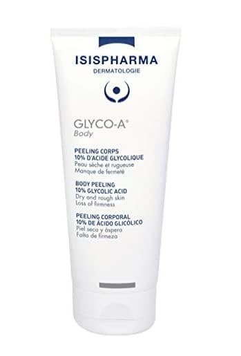 IsisPharma Glyco-A Body Peeling skin texture close-up shows smoother skin.