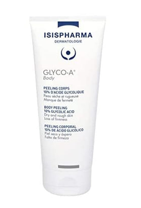 IsisPharma Glyco-A Body Peeling skin texture close-up shows smoother skin.