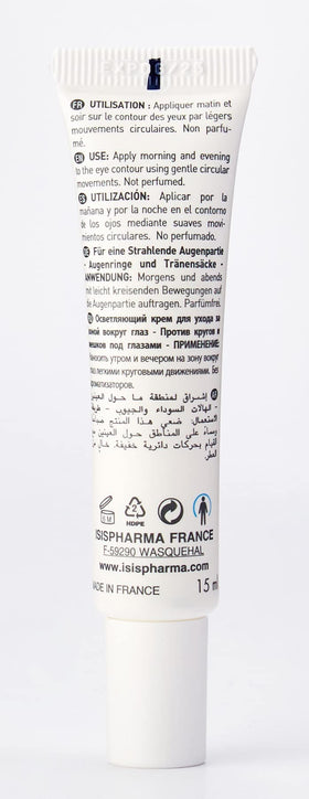 IsisPharma Neotone Eye Contour cream swatch on skin for quick absorption.
