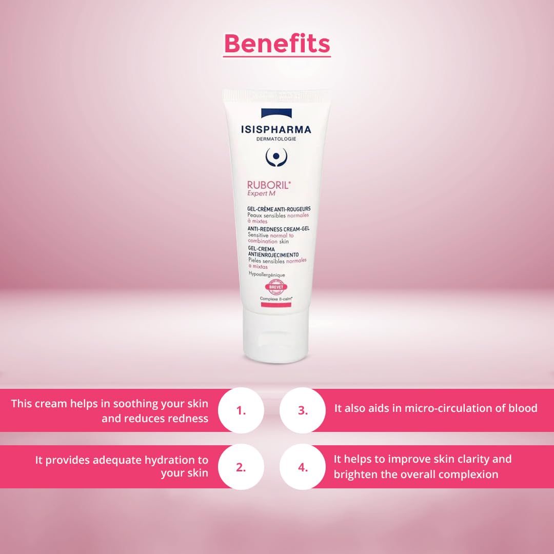 IsisPharma Ruboril Expert M packaging emphasizing sensitive-skin care and gentle formula