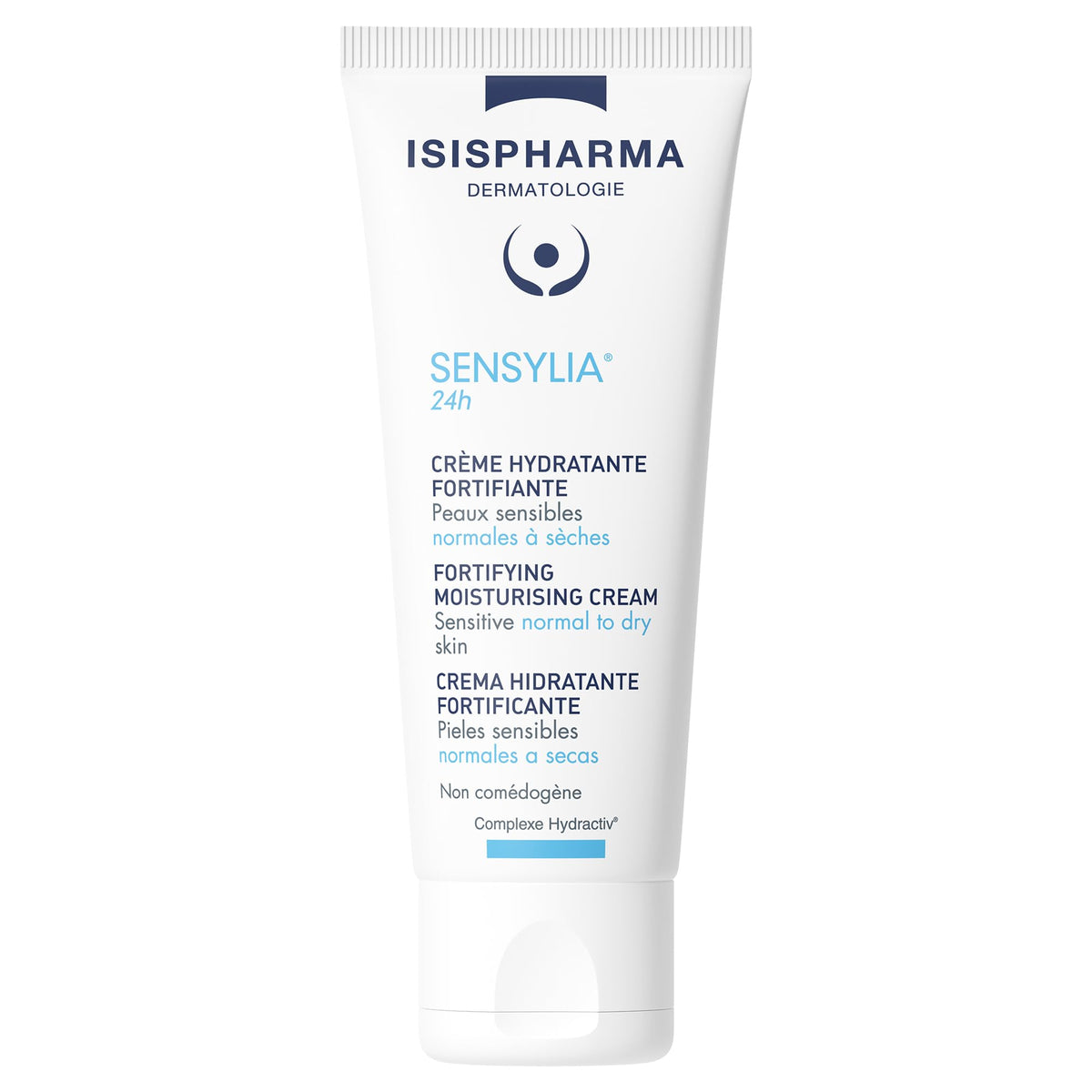 IsisPharma Sensylia 24h cream bottle for soothing hydration on sensitive skin.