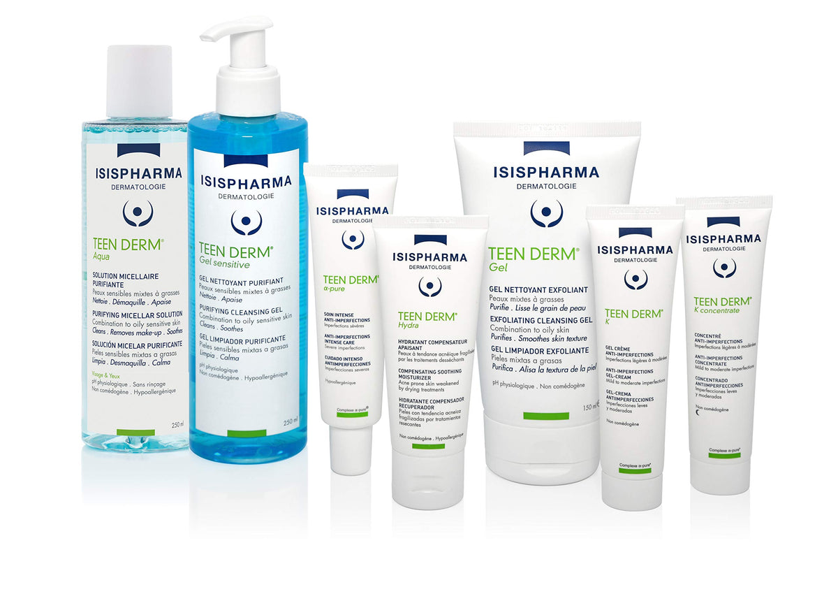 IsisPharma Teen Derm K Concentrate texture closeup shows a fast-absorbing serum.