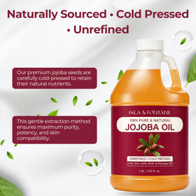 ISLA & FONTANE Jojoba Oil face-moisturizer image emphasizes daily hydration.