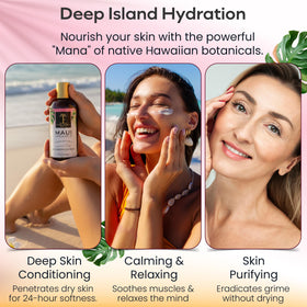 Close-up of Island Essence Plumeria Lotion pump for fast, non-greasy absorption
