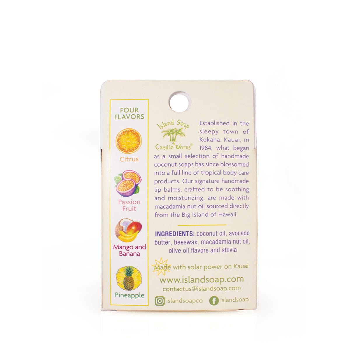 Island Soap & Candle Works lip balm stick 3 – compact travel-friendly hydration.