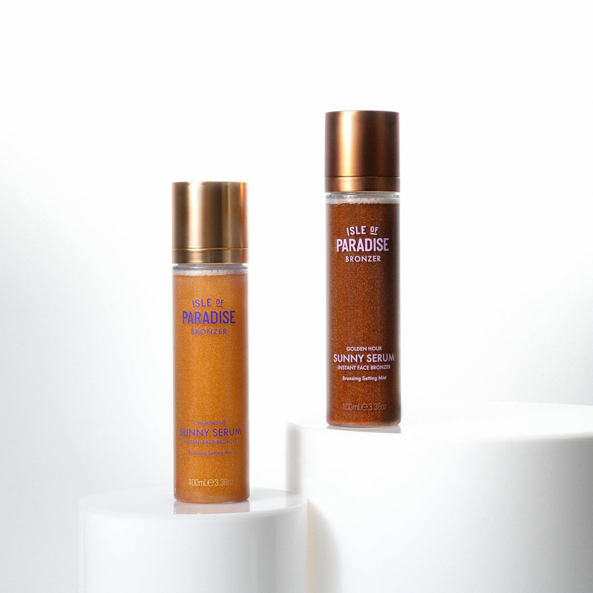 Isle of Paradise 100 ml bottle mist highlights portable, travel-friendly design