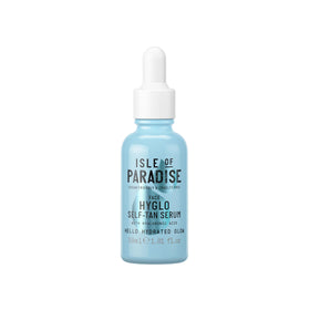 Isle of Paradise Hyglo serum bottle close-up showing hydrating glow