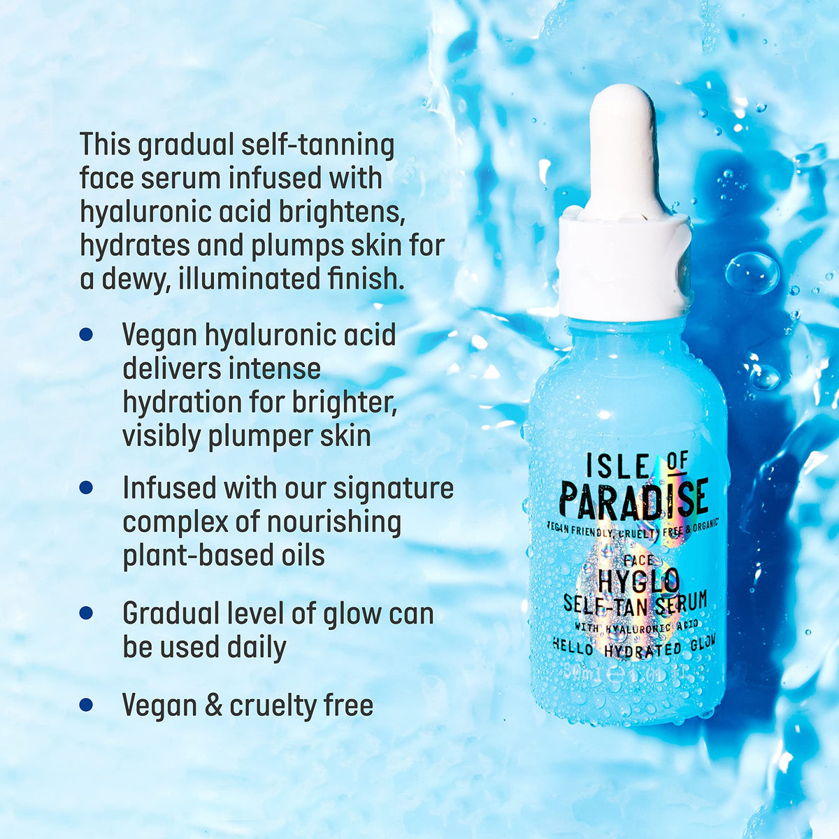 Isle of Paradise Hyglo serum swatch on skin showing gradual tan