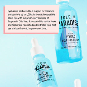 Isle of Paradise Hyglo serum on face for dewy glow finish