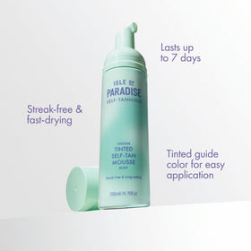 Isle of Paradise plant-based oils hydrate skin during tanning routine.
