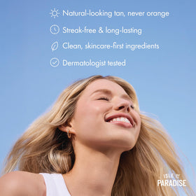 Isle of Paradise setting spray hydrates with lightweight, non-greasy formula close-up