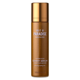 Isle of Paradise Sunny Serum bronzing mist bottle adds radiant sun-kissed glow