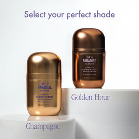 Isle of Paradise Sunny Serum Champagne close-up shows streak-free, natural glow