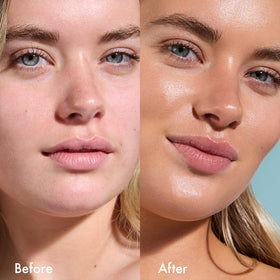 Isle of Paradise Sunny Serum Champagne pump demonstrates easy swipe-on application