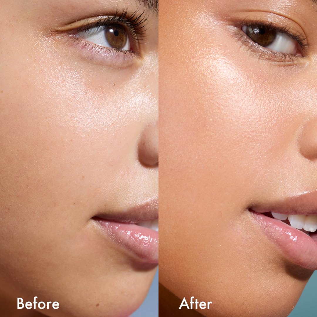 Isle of Paradise Sunny Serum Champagne swirl illustrates buildable texture for customization