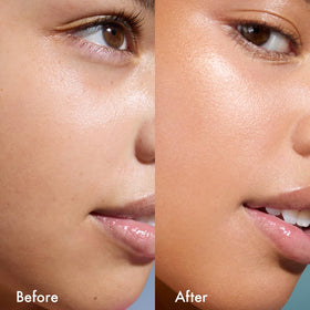 Isle of Paradise Sunny Serum Champagne swirl illustrates buildable texture for customization