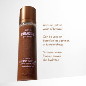 Isle of Paradise Vitamin B5 hydration mist label emphasizes soothing moisture