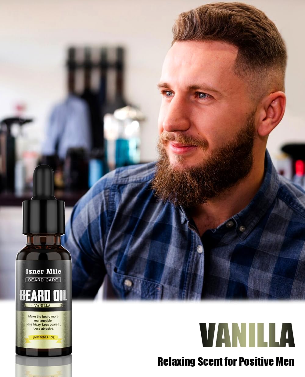 ISNER MILE beard oil kit Cologne bottle pour, luxurious fragrance for a polished beard.