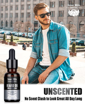 ISNER MILE beard oil kit nourished skin result, helps reduce dryness and itch.