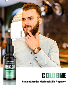 ISNER MILE beard oil kit unscented bottle, subtle care for sensitive skin.