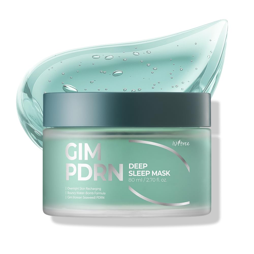 IsNtree Gim PDRN Deep Sleep Mask bottle pour for overnight nourishment.