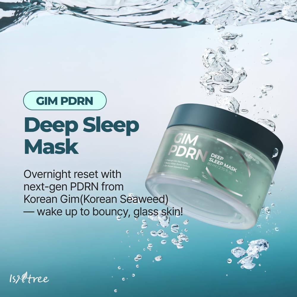IsNtree Gim PDRN Deep Sleep Mask jar closeup shows rich gel texture.