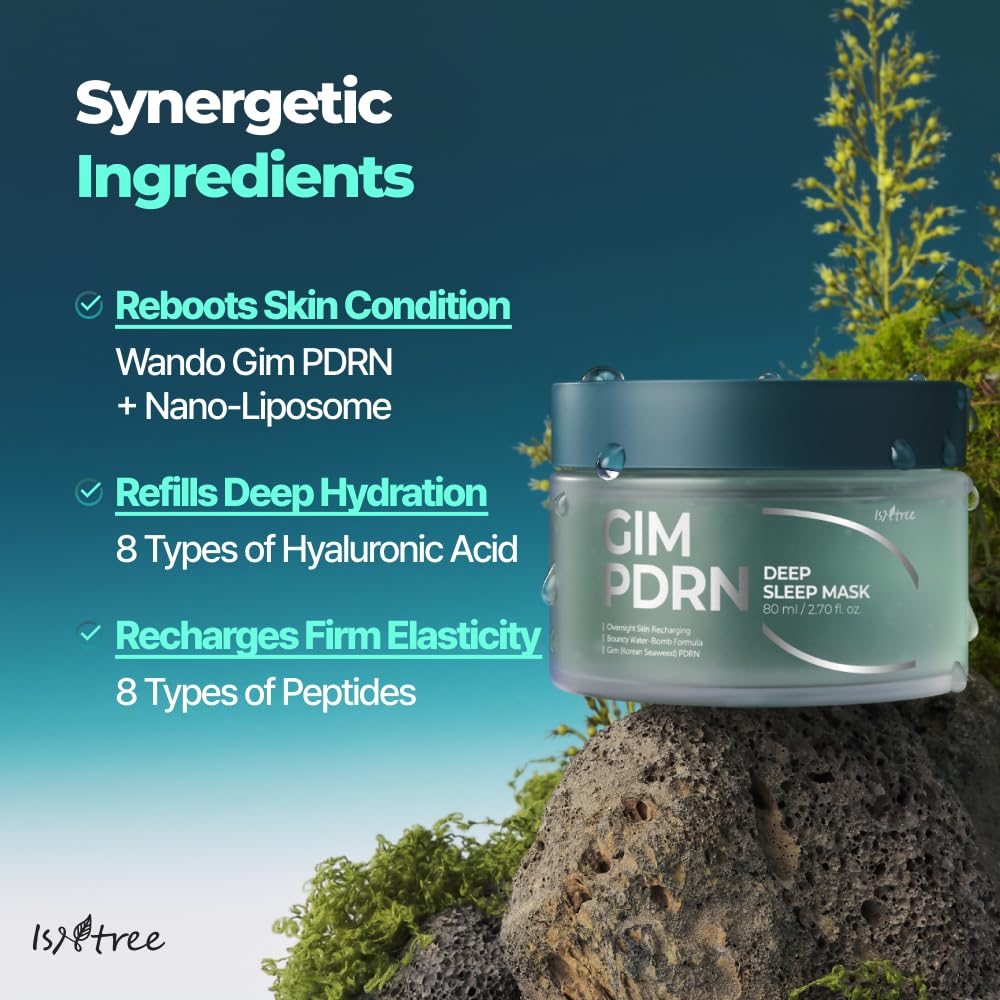 IsNtree Gim PDRN Deep Sleep Mask seaweed-derived PDRN detail emphasizes nourishment.