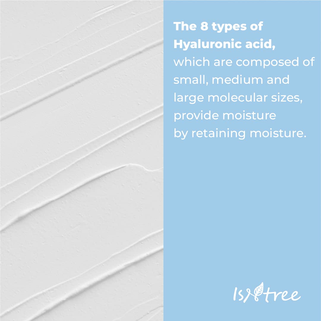 IsNtree cleansing foam label highlights eight types of hyaluronic acids