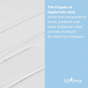 IsNtree cleansing foam label highlights eight types of hyaluronic acids