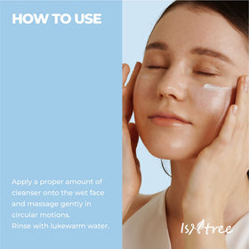 IsNtree cleansing foam packaging shown with skincare routine setup